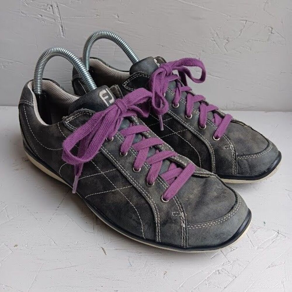 FootJoy Shoes Womens 8.5 M LoPro Collection Golf Atheltic Grey Leather Low